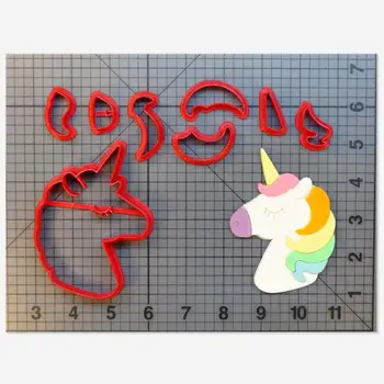

Cartoon unicorn cookie cutter kitchen baking supplies cake icing decoration tools set all kinds of graphics 3D printing custom