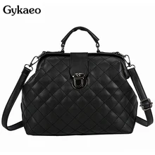 Gykaeo, роскошные сумки, женские сумки, дизайнерские, черные, белые, доктор, сумка-тоут, Дамская мода, плед, через плечо, сумки на плечо