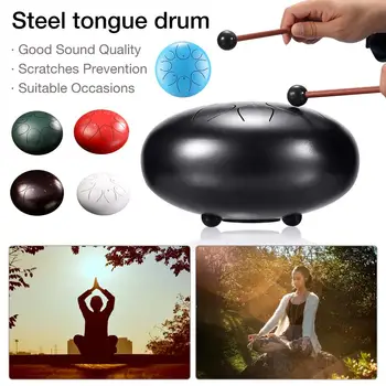 

13.5*25cm 10/12 Inch 9 Notes Steel Tongue Drum With Mallets Music Book Bag Percussion Instrument