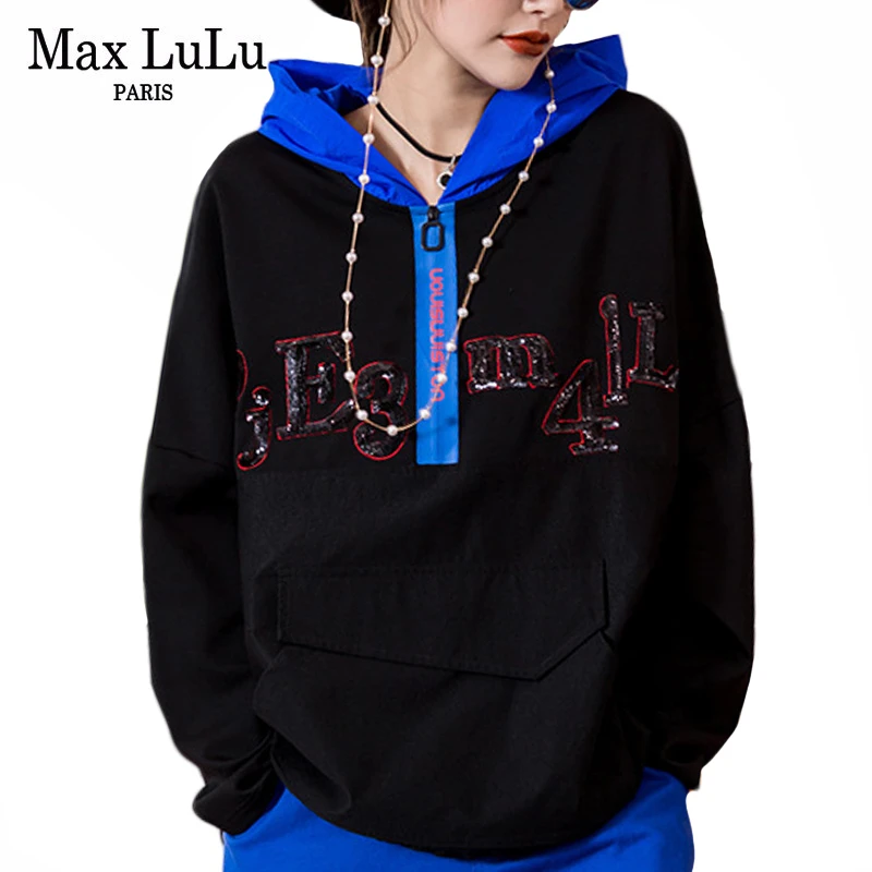 Max LuLu 2019 корейские модные роскошные женские футболки в стиле панк осенние с