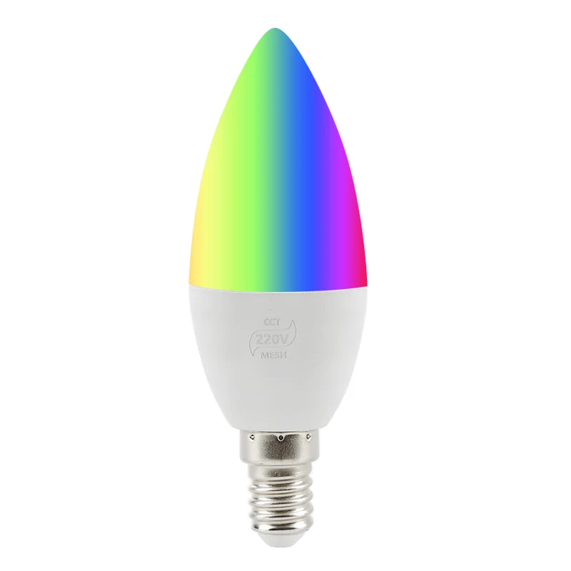Смарт WiFi Свеча лампа E14/E12 RGB лампа поддержка Alexa/Google Home/IFTTT смарт-динамик Голосовое управление 5 Вт светодиодные лампы украшения