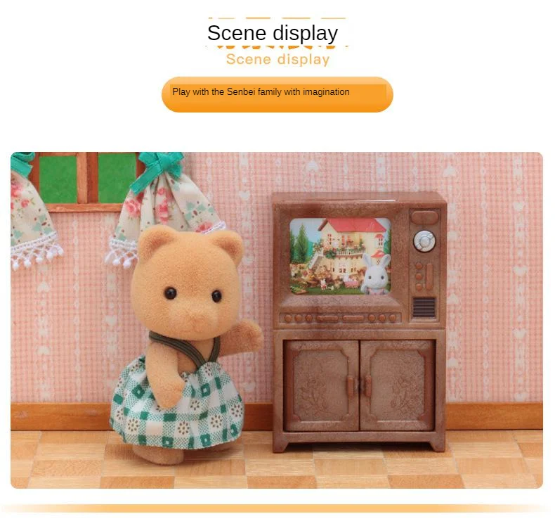 Sylvanian Families игрушка Sylvanian Families медведь сестра и телевизор девичий игровой дом кукла игрушка модель 5143