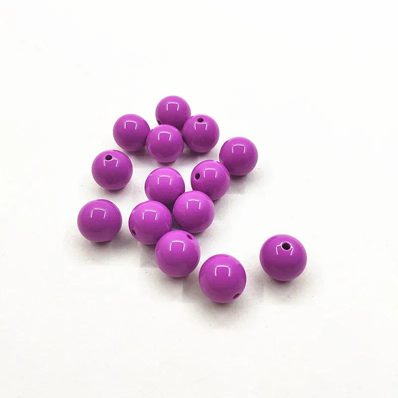 red purple Новое поступление!(Выберите размер и цвет) 8-16 мм твердые акриловые бусины для ожерелья, сережек, ручной работы ювелирные изделия DIY - Цвет: red purple