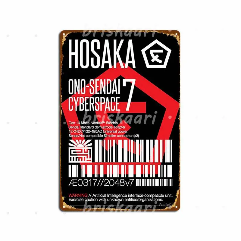 

Hosaka Ono-Sendai Cyberspace Metal Signs Cinema Living Room Club Bar Designing Wall Decor Metal Posters