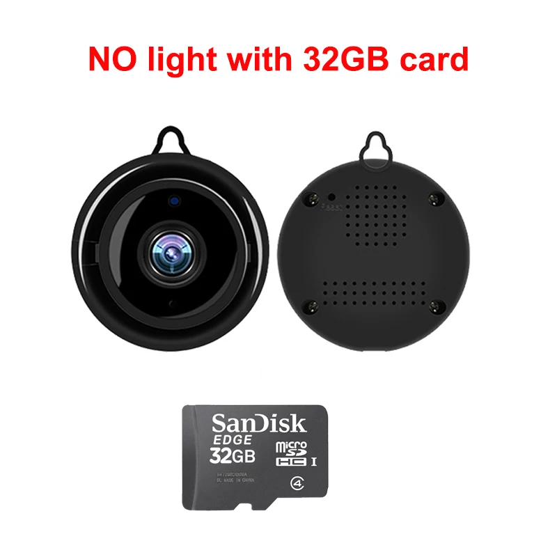 NO Light with 32GB 1080P HD Беспроводная мини IP камера ИК Ночное Видение микро камера Домашняя безопасность наблюдение WiFi детский монитор камера s - Цвет: NO Light with 32GB