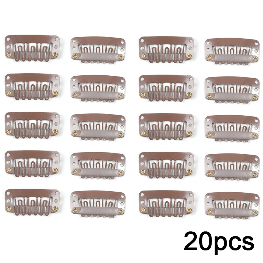 20pcs clips Snap Clips for Hair Extensions weft wig clips 24mm