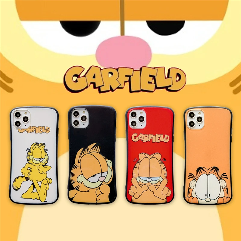 

Cute Cartoon anime Animation Garfield Couple Phone Cover Case For Iphone X 11 pro Xs Max Xr 10 8 7 Plus Luxury Soft Coque Fundas