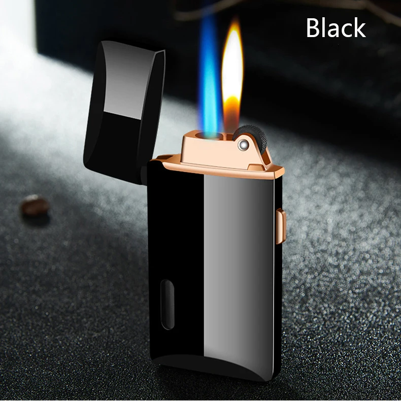 Two Flames Turbo Gas Lighter Lighters Smoking Accessories Gadgets for Men Creative Electronic Lighters