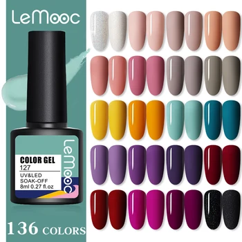 

LEMOOC 8ml Gel Nail Polish Lamp All For Nails Art Manicures With Matte Base Top Coat Semi Permanant Gel Polish Varnishes