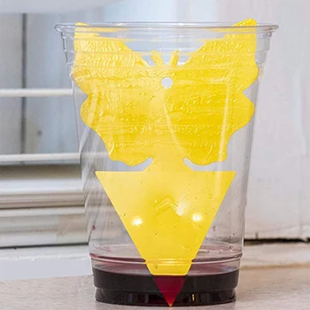 

Fruit Fly Yellow Strong Glue Catcher Butterfly Shaped Garden Sticky Traps Dual Sided Fungus Gnats Plant Pest Control For Aphids