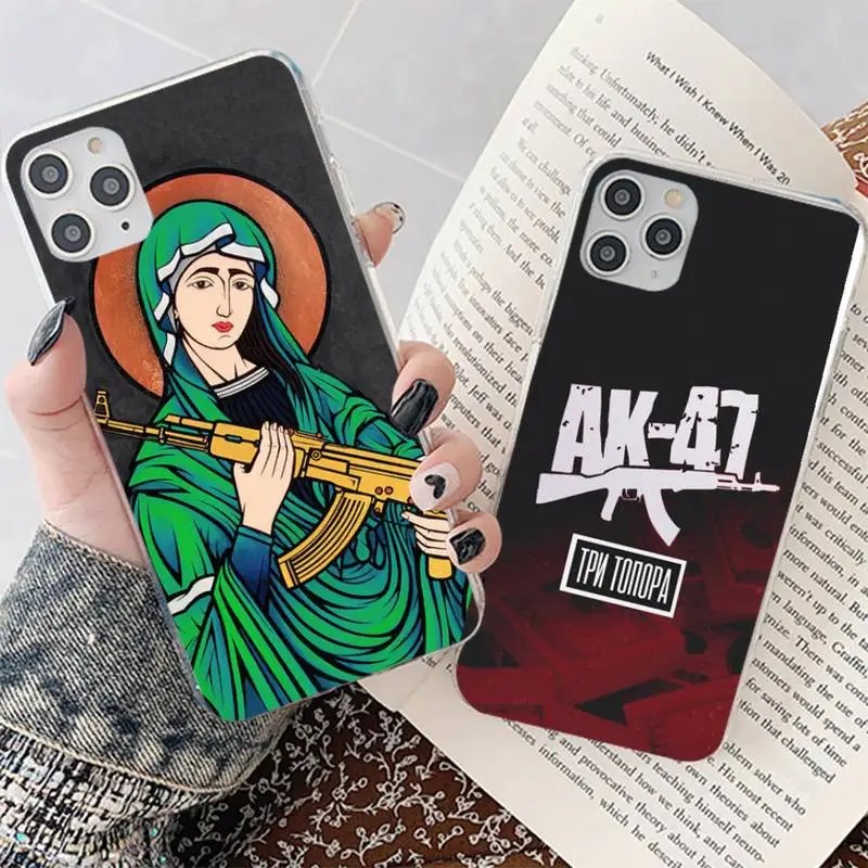 Чехол для телефона AK47 Gun Для iphone 13 11 12 pro XS MAX 8 7 6 6S Plus X 5S SE 2020 XR | Мобильные телефоны и