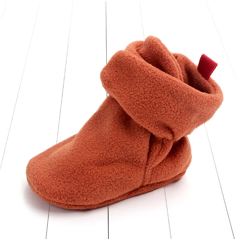 Cozie/зимние теплые ботинки унисекс из искусственного флиса для новорожденных и малышей; классическая обувь для мальчиков 0-18 месяцев - Цвет: coffee