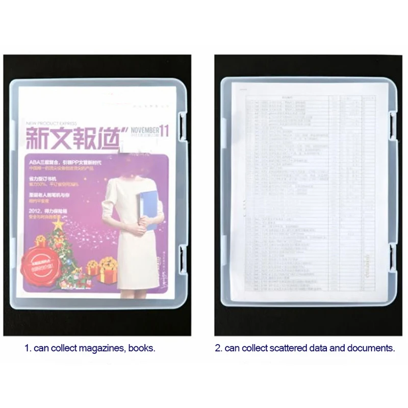 A4 Ultra-thin Portable Transparent File Box Travel Journal Document Test Paper Storage Box Office Archive File Storage Box storage box,file folder