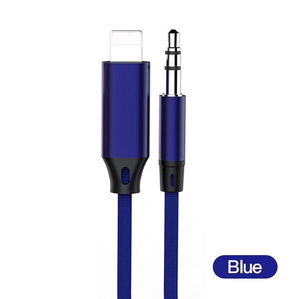 ACCEZZ для освещения автомобиля аудио кабель до 3,5 мм разъемы динамик кабель для iphone 7 8 Plus X Xr Xs Max наушники MP3 музыка AUX шнур - Цвет: Синий