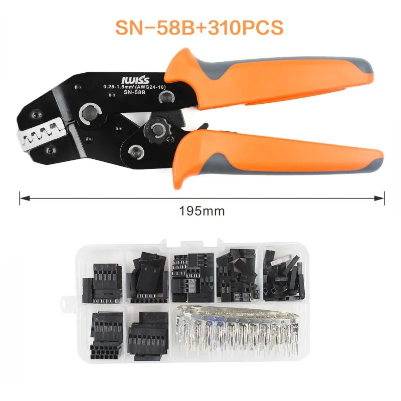 

SN-58B=SN-28B+SN-48B Multi-function Crimping pliers set dupont iwiss crimp tool clamp kit with Five kinds of terminals set