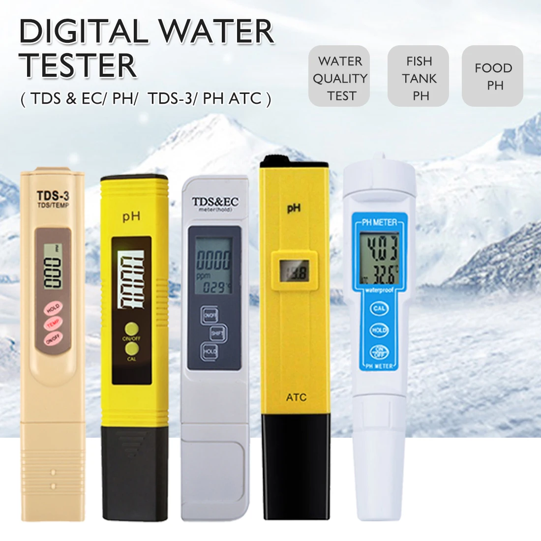 Точный Цифровой измеритель PH с ЖК дисплеем тестер TDS 0 14PH/0 9990ppm для