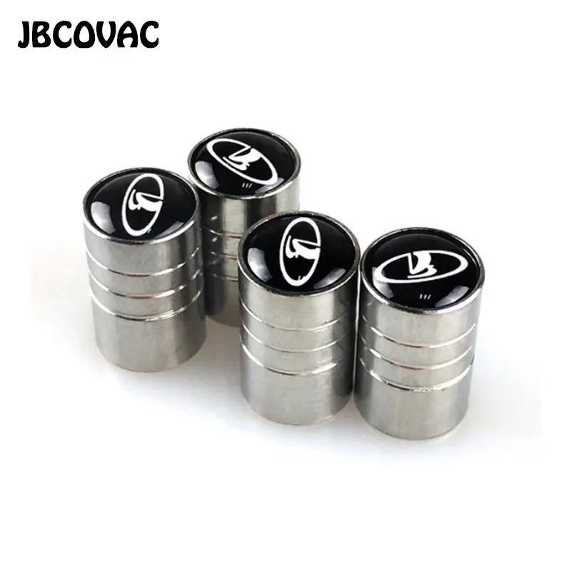 Style 1 Silver Black Автомобильный Стайлинг, 4 шт. колпачки для колесных клапанов, крышка для шин, подходит для Lada Niva Kalina Priora Granta Largus, ВАЗ, Samara, автомобильные аксессуары - Название цвета: Style 1 Silver Black