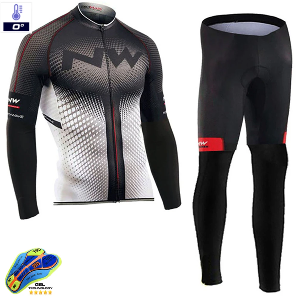 Велоспорт Джерси Pro Team Northwave дорожный велосипед зимняя одежда для велоспорта MTB велосипедный комбинезон мужские Ropa Ciclismo термо флис - Цвет: Normal cycling set