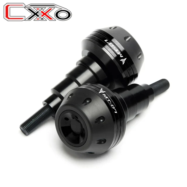 LOGO MT-07 Left & Right Motorcycle CNC Frame Sliders Crash Pad Falling Protector Guard For Yamaha MT07 MT 07 2014-2021 2019 2020 Black