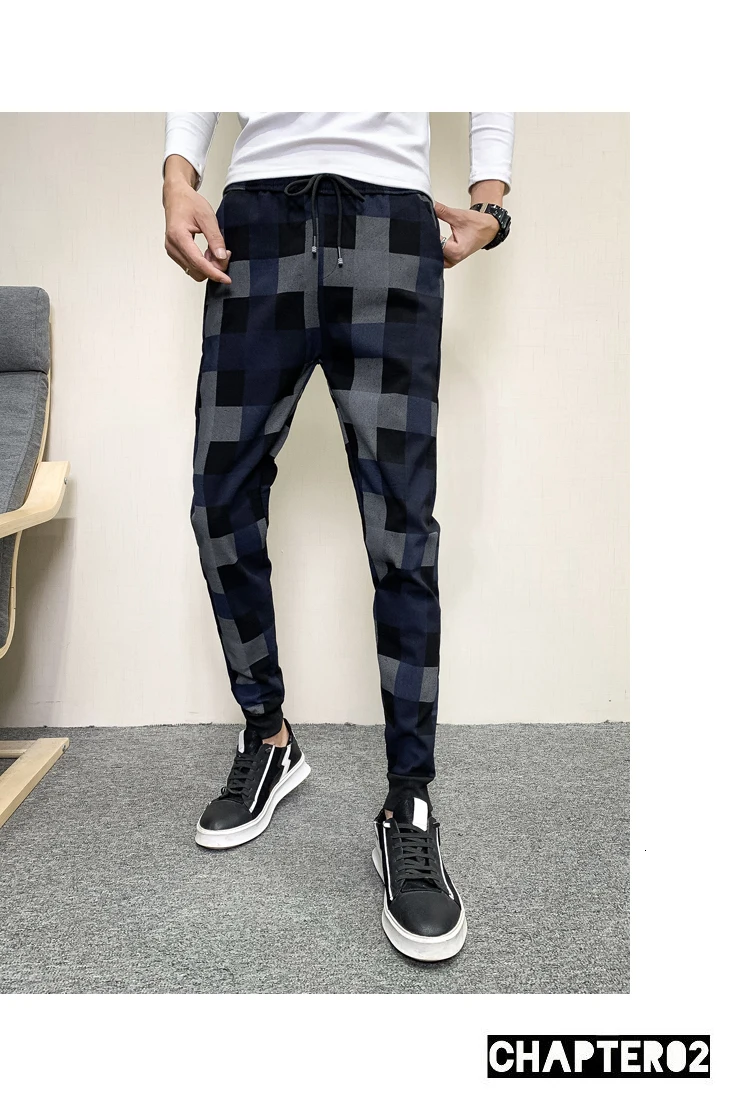 Pantalon Chandal Hombre, осень, мужские брюки для досуга, уличная одежда, трендовые клетчатые штаны для бега, Мужские штаны для спортзала
