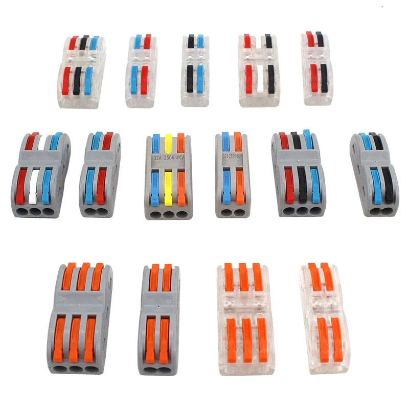 

YJCAL Color Two In Out 222 223 Mini Fast Wire Connector Universal Compact Wiring Conductor Push-in Terminal Block China Conector