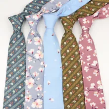 Цветочный галстук шириной 7 см, хлопковый узкий галстук, обтягивающие галстуки с галстуком-бабочкой, вечерние повседневные Галстуки с принтом, галстук с розой