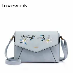 LOVEVOOK женская сумка на плечо сумка через плечо с Цветочной вышивкой дамские сумки маленькие для женщин и девочек школьная сумочка высокого