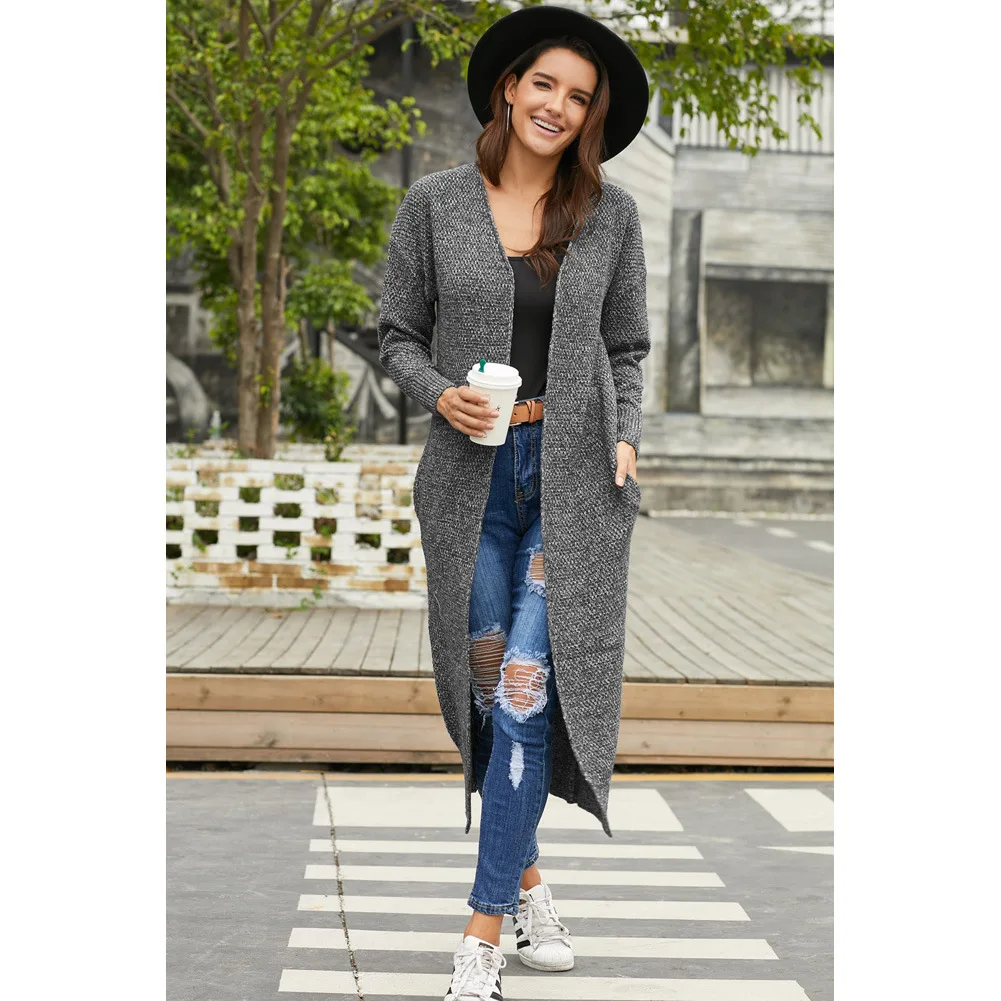 Autumn And Winter Women's New Sweater Coat Long Sleeve Loose Medium Long Needle Women's Sweater Autumn And Winter Women's New Sweater Coat Long Sleeve Loose Medium Long Needle Women's Sweater