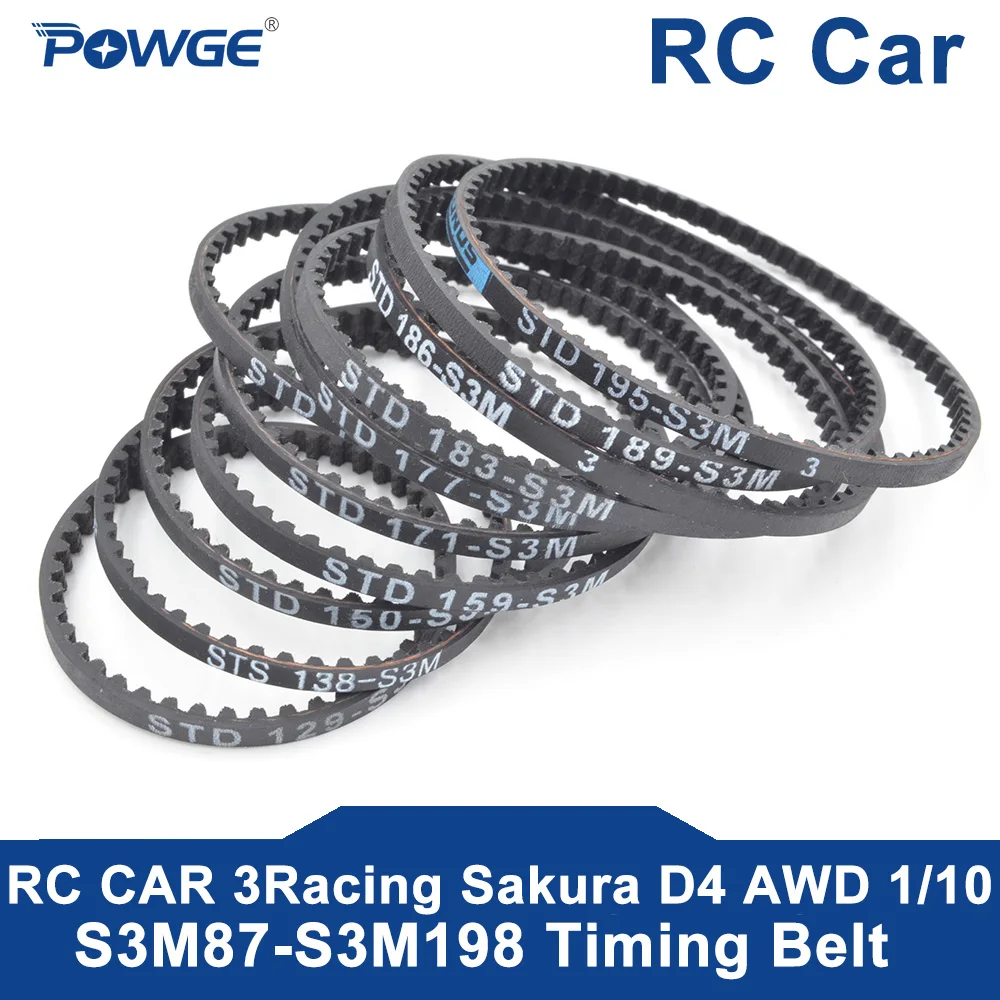 3Racing Sakura D4 D3 S3M Front Timing Belt C=510-540mm 1:10 RC CS Racing car AWD