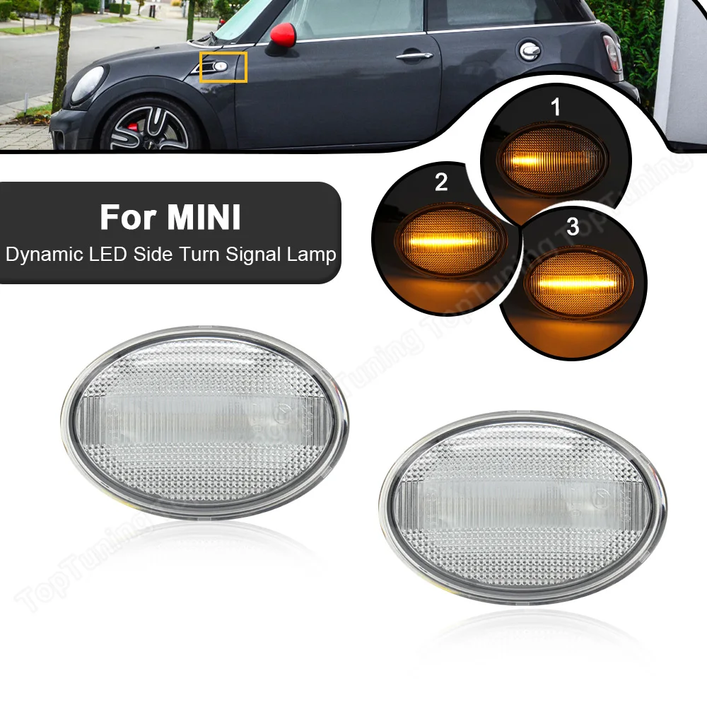 2X для Mini Cooper R55 06-14 R56 05-13 R57 09-15 R58 10-15 R59 11-15 Динамический светодиодный ретранслятор