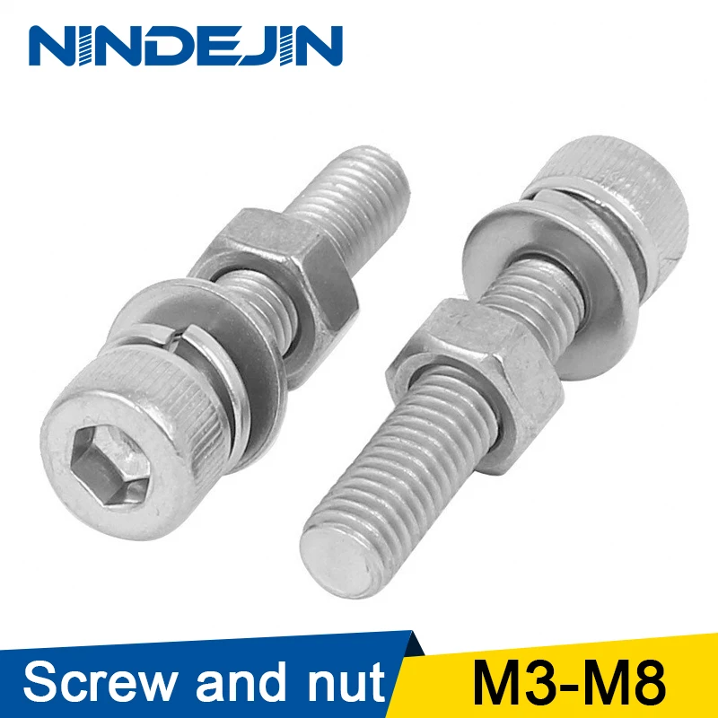 M6 Stainless Steel Hex Socket Cap Screw Hex Nuts Plain Washers Assortment 70 Pcs SCRW-055722 M6 Stainless Steel Hex Socket Cap Screw Hex Nuts Plain Washers Assortment 70 Pcs SCRW-055722