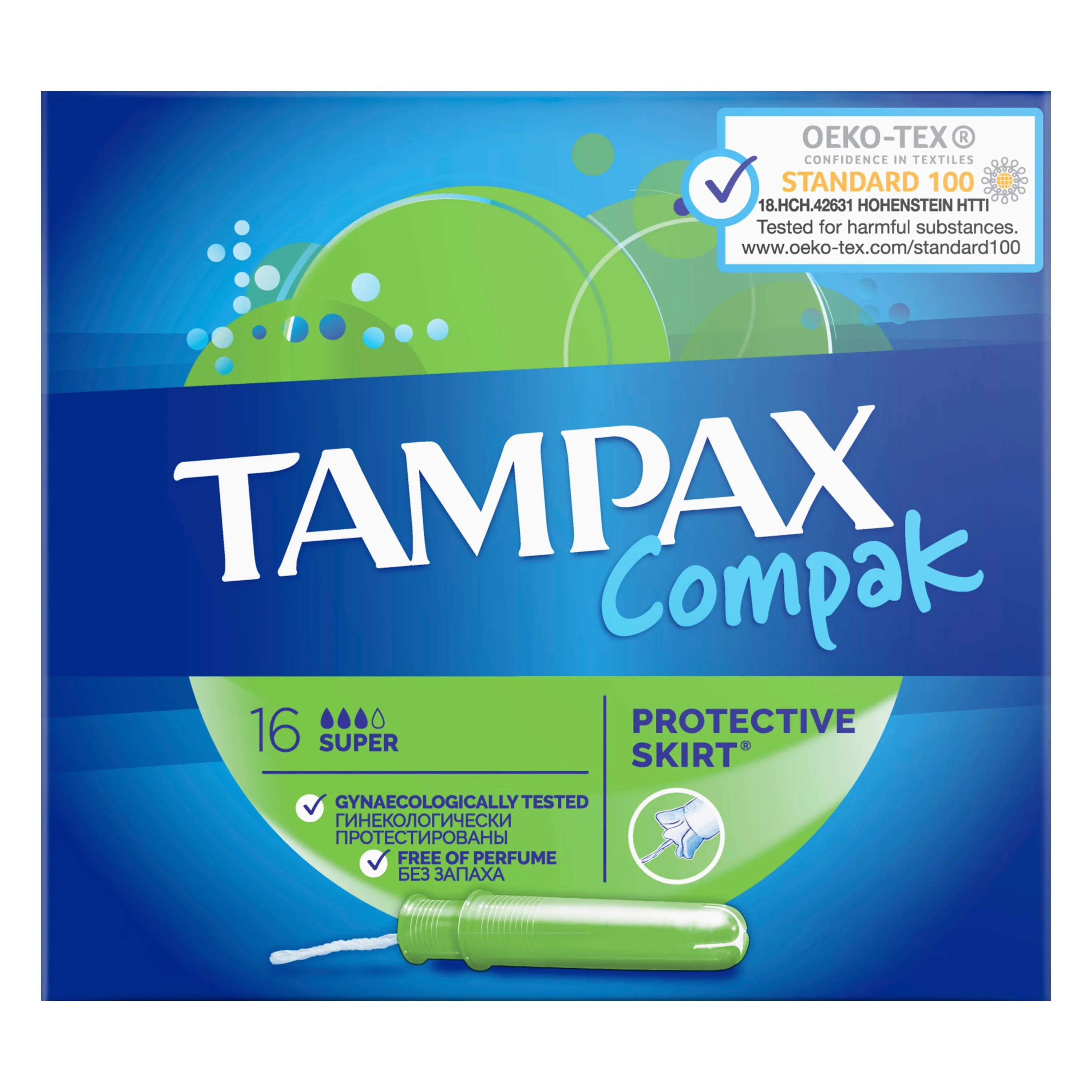 TAMPAX Compak Тампоны женские гигиенические с аппликатором Super Duo 16 шт. | Красота и