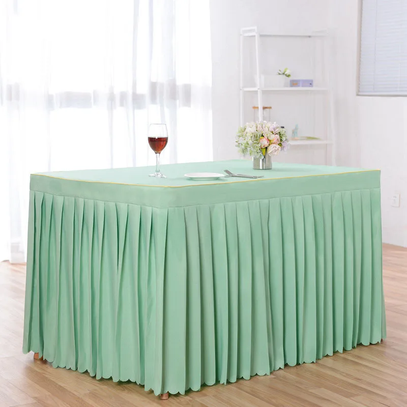 Tablecloth Table Skirt Tablecloth Wedding Meeting Sign In Hotel Restaurant Tablecloth Advertising Office Coffee Table 2 - Color: Light Green
