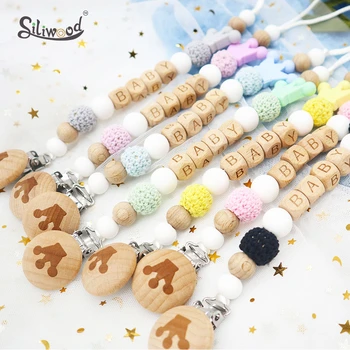 

Personalized Name Handmade Pacifier Clips Holder Chain Silicone Pacifier Chains Crown Baby Teether Teething Chain Dummy Clip