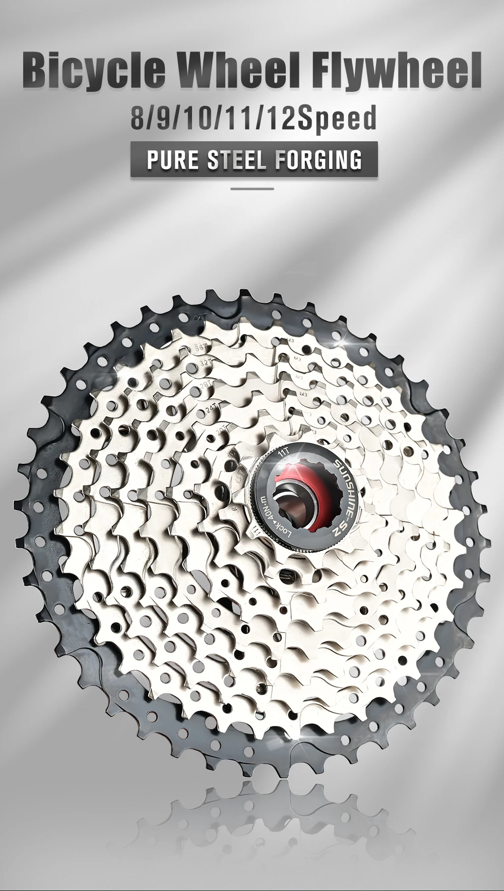 SUNSHINE MTB Bike Cassette Freewheel 8 9 10 11 12 Speed 11-32T/36T/40T/42T/50T Bicycle Cassette Flywheel K7 Sprocket HG Hub