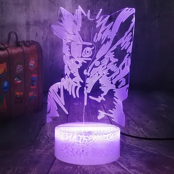 

Kurama Kyuubi Naruto Anime Figure 3D LED Night Light Acrylic Crackle White Desk Lamp Kid Toy Home Decor Birthday Christmas lamp