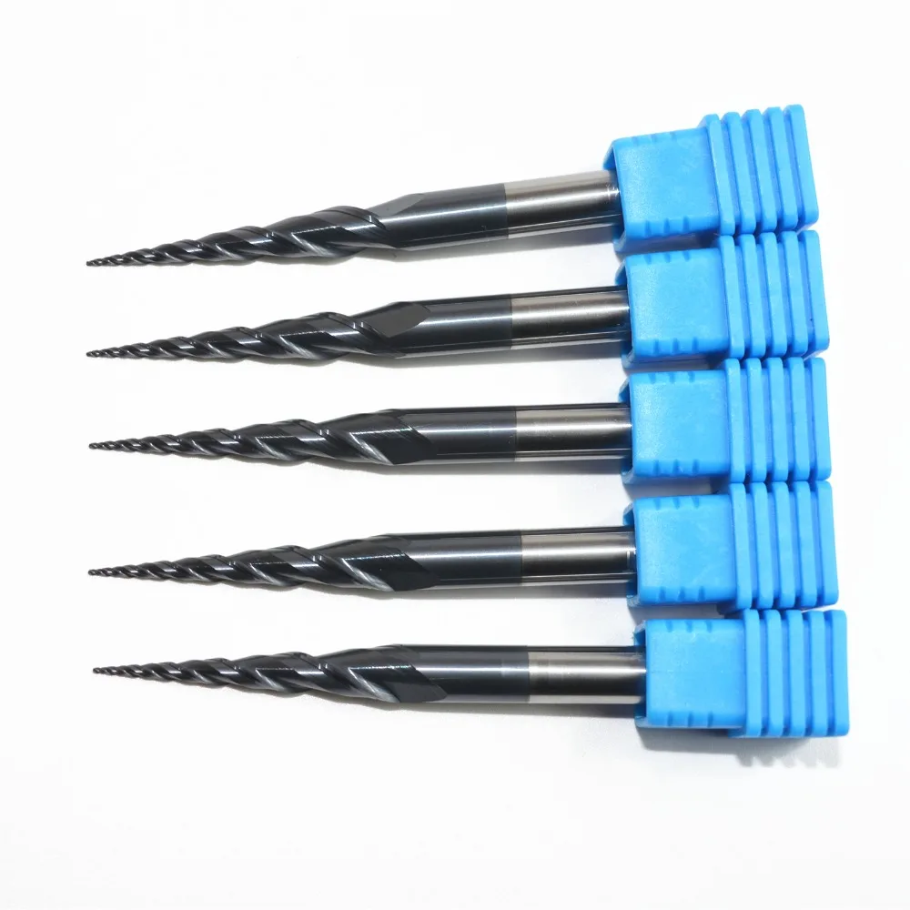 shipping-5PCS, R0.25* D6* 30,5* 75L, HRC55 Вольфрам карбида вольфрама с покрытием Алюминий Покрытие tialn конус сверла со сферическим концом, штырь и конус, по дереву