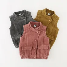 Вельветовый жилет для мальчиков; коллекция года; сезон весна-осень; стиль; Повседневный детский жилет без рукавов; Модный вельветовый жилет для маленьких мальчиков