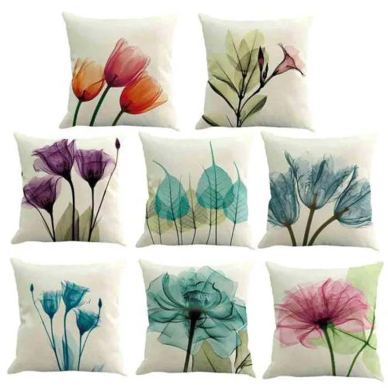 

45X45 Cm Nordic Flower Sofa Cushion Cover Flower Pillow Case Sofa/Chair/Car Throw Pillow Covers Decorative Pillowcase Home Decor