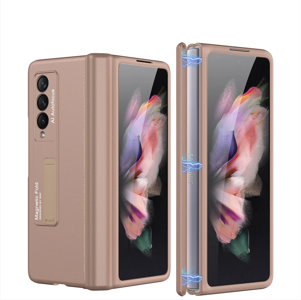 GKK Magnetic Frame Plastic Case For Samsung Galaxy Z Fold 2 3 5G Stand All-included Hard Cover For Samsung Z Fold Flip 3 Case galaxy z flip3 case