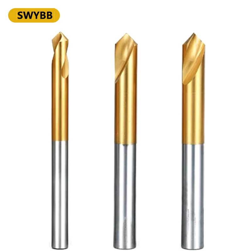HSS Spot Drill 60 90 120 Degree NC CNC Center Bit TiN Coated Prepare Guide Pilot Hole Chamfer