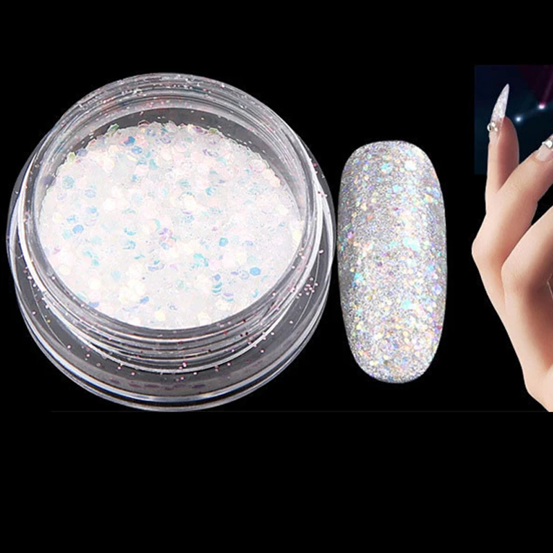 8Box set Nail Holographic Mix Mylar Flake Purple Red High Flash Holo Chunky Sequins Hexagon Polyester 5