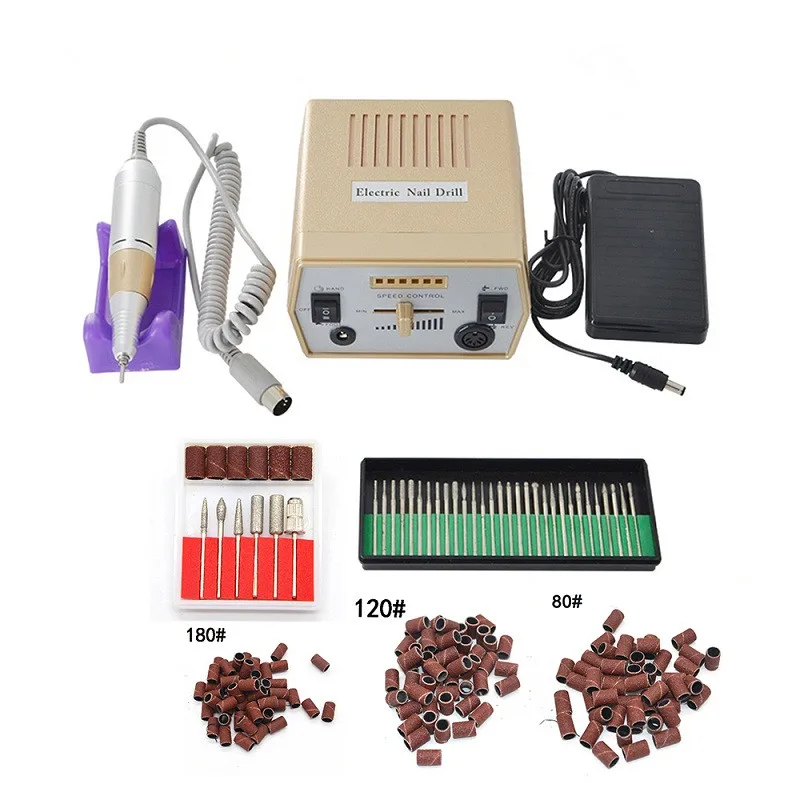 New Nail Drill Manicure Set 30000 RPM Electric Nail Drill Machine Drills Accessory Speed Control Pedicure Manicure Machine Tool - Цвет: Gold30150