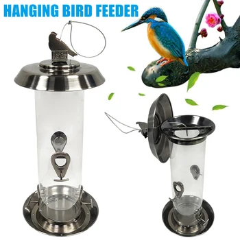 

Iron Metal Outdoor Birds Feeder Garden Removable Pet Birds Feeder with Lanyard S7