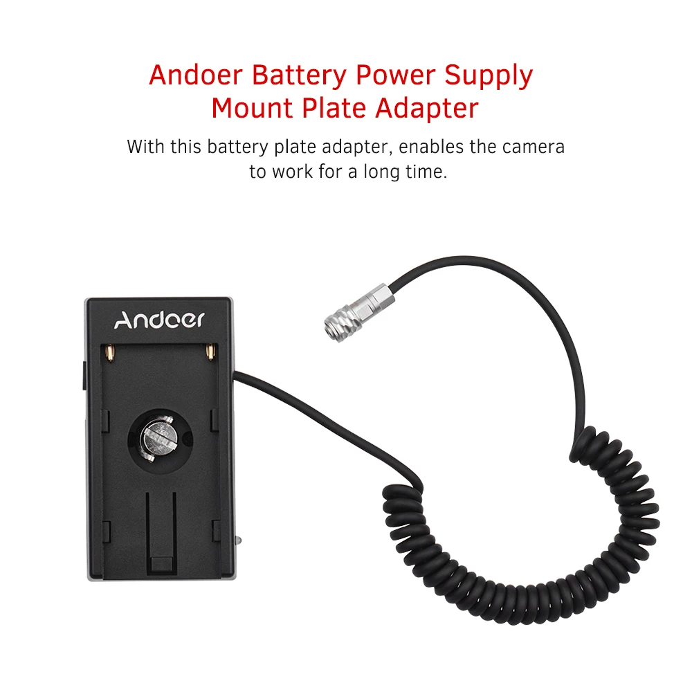 Power Supply Mount Plate Adapter Andoer Blackmagic Cinema Camera BMPCC 4K with Spring Cable for Sony NP-F970 F750 F550 Battery camera battery adapter