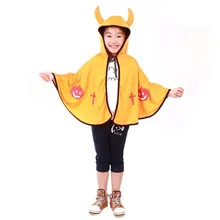 Спальное место# P501 новая мода Хэллоуин Детский плащ для Маскарадного костюма Cos Реквизит маленькие рога Платья вечерние подарки для детей желтый