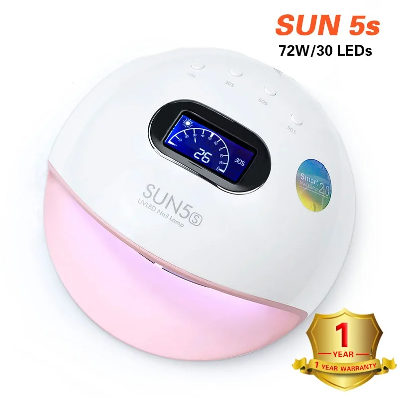 SUN5s 72w 72 Вт SUN5s лампа для ногтей УФ-лампа светодиодный Сушилка для ногтей автоматический датчик ЖК-дисплей времени для отверждения гель-лака инструмент для дизайна ногтей - Цвет: SUN5s 72w