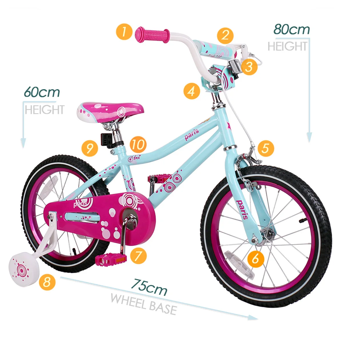 US 7 Days Arrived Free Shipping 12/14/16 inch Pink Children Bike Kids Bicycles Girls Bike Foot Break BSCI Verified Factory
