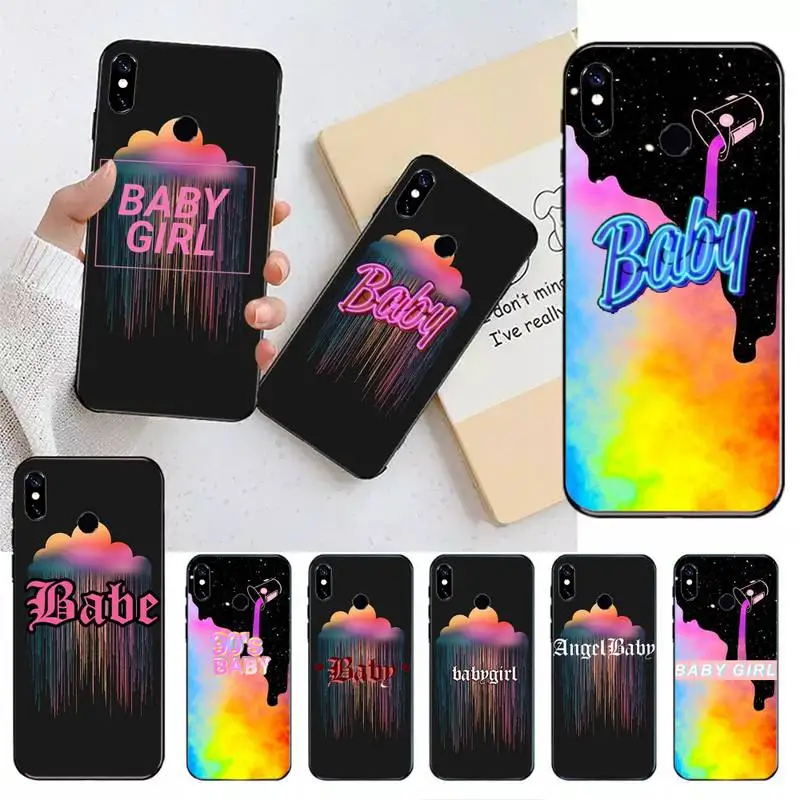 

BABY babygirl Text art Phone Case For Xiaomi Redmi note 4 4X 8T 9 9s 10 K20 K30 cc9 9t pro lite max