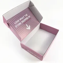 Розовый переработанный изготовленный на заказ печатный логотип упаковки гофрированного картона коробка доставки